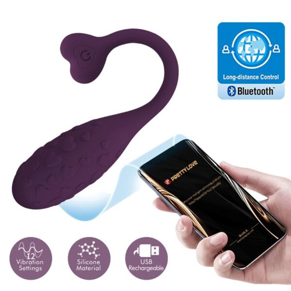 Pretty Love - Fisherman Huevo Vibrador Lila Controlado Por App - Imagen 7