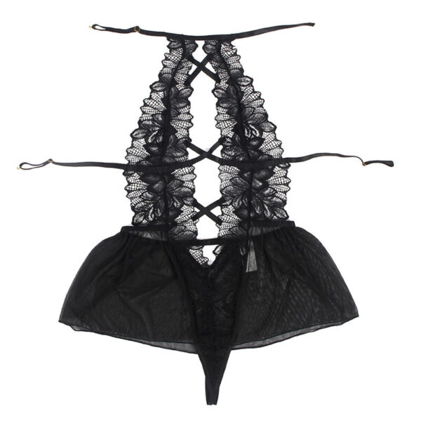 Subblime - Teddy Cuello Halter Espalda Descubierta Encaje Negro S/M - Imagen 6