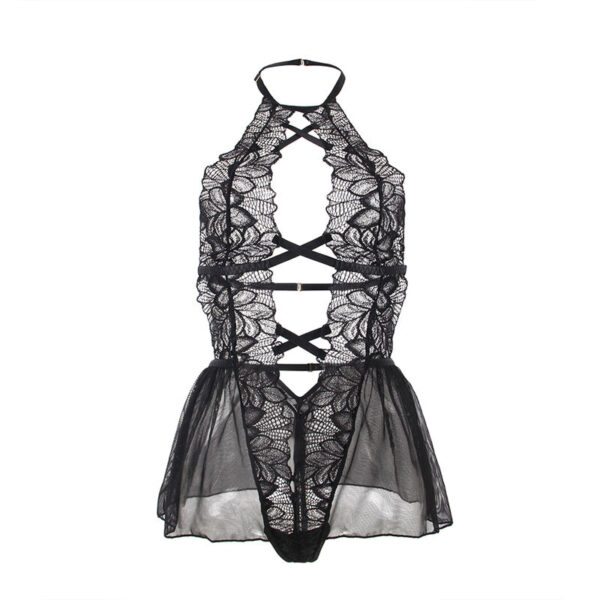 Subblime - Teddy Cuello Halter Espalda Descubierta Encaje Negro L/Xl - Imagen 5
