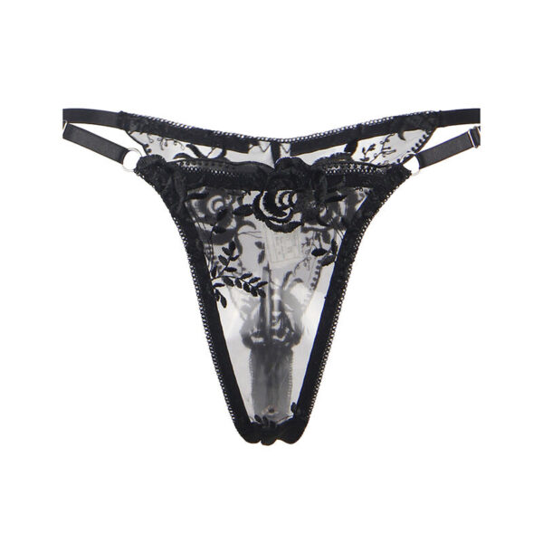 Subblime - Set De 3 Piezas Sujetador + Tanga + Liga Estampado Floral Negro S/M - Imagen 8