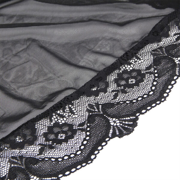 Subblime - Bata Tela Transparente Detalle Encaje Negro L/Xl - Imagen 8