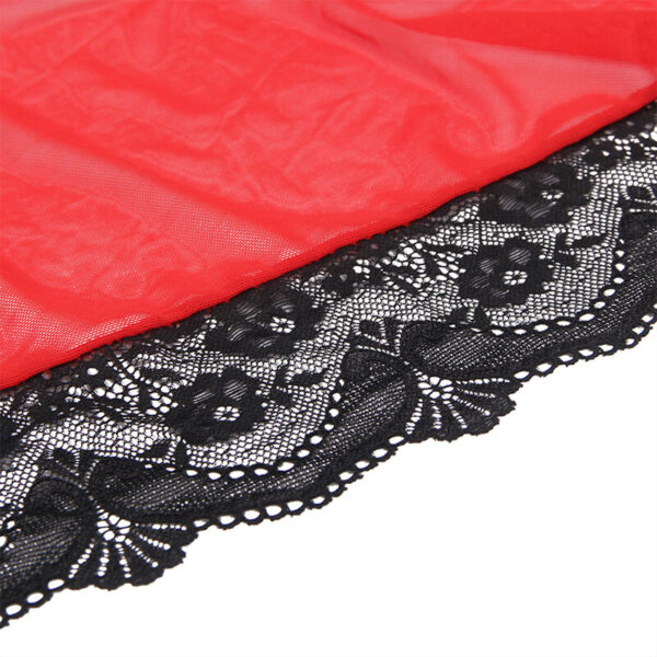Subblime - Bata Tela Transparente Detalle Encaje Rojo S/M - Imagen 8