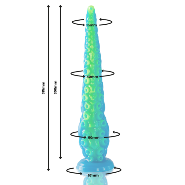 Epic - Scylla Dildo Tentáculo Fino Fluorescente Tamaño Grande - Imagen 3