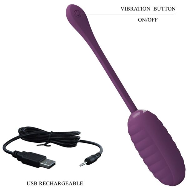Pretty Love - Casper Huevo Vibrador Recargable Morado - Imagen 5