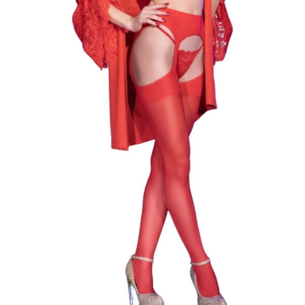 Chilirose - Cr 4312 Medias Liguero Rojo S/M - Imagen 2