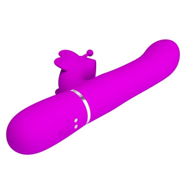 Pretty Love - Vibrador Rabbit Multifunción 4 En 1 Mariposa Fucsia - Imagen 4