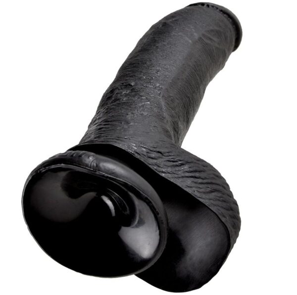 King Cock - 9 Pene Realistico Negro 22.9 Cm - Imagen 5