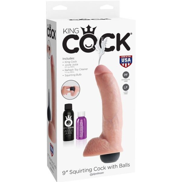 King Cock - Pene Realistico Eyaculador Natural 22.86 Cm - Imagen 3