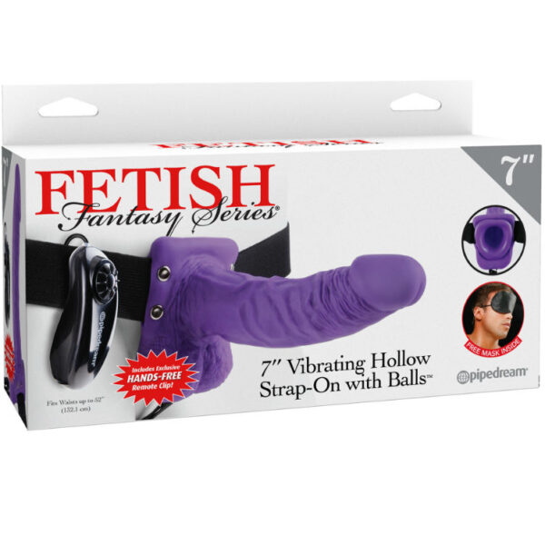 Fetish Fantasy Series - 7 Arnes Vibrador Con Testiculos Hueco Man 17.8 Cm Lila - Imagen 2