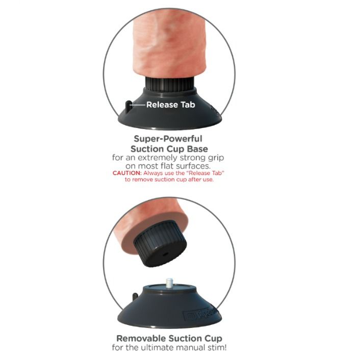 King Cock - Dildo Vibrador 17.78 Cm Natural - Imagen 4