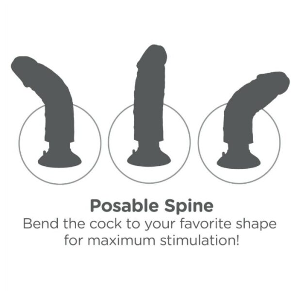 King Cock - Dildo Vibrador Con Testiculos 25.5 Cm Color Natural - Imagen 6