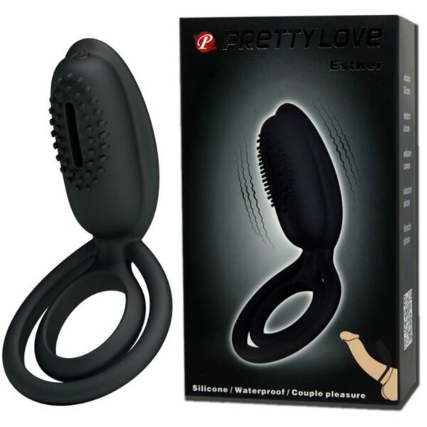 Pretty Love - Anillo Vibrador Con Estimulador Esther - Imagen 9