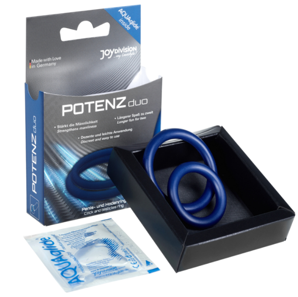 Joydivision Potenzduo - Anillos Para Pene Azul - M - Imagen 3