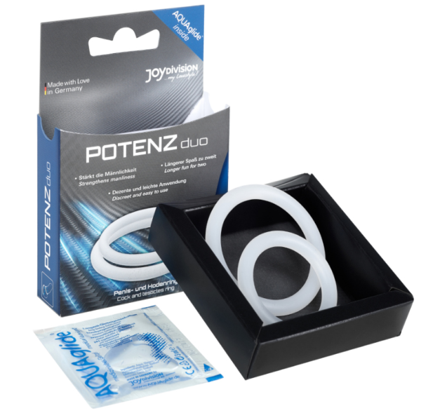 Joydivision Potenzduo - Anillos Para Pene Blanco - M - Imagen 2