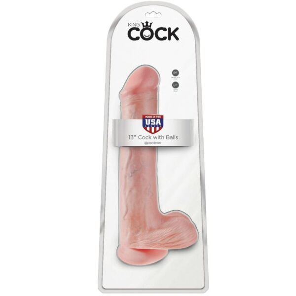 King Cock - Pene Realistico Con Testiculos 33 Cm Color Natural - Imagen 4