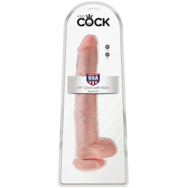 King Cock - Pene Con Testiculos 35.6 Cm Color Natural - Imagen 2