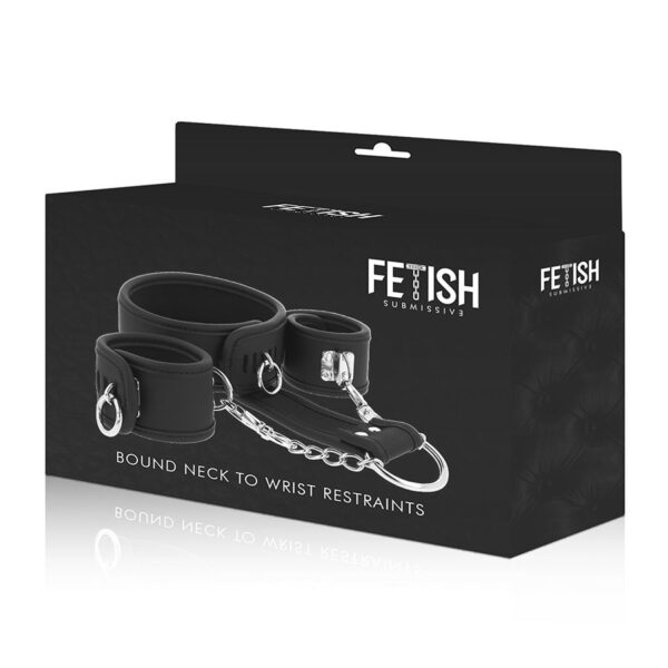 Fetish Submissive - Collar Y Esposas Cuero Vegano Con Forro De Nopreno - Imagen 6