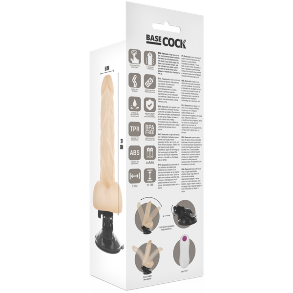 Basecock - Vibrador Articulable Control Remoto Natural 21 Cm -O- 5 Cm - Imagen 5