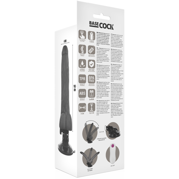 Basecock - Vibrador Articulable Control Remoto Negro 18.5 Cm -O- 4 Cm - Imagen 7