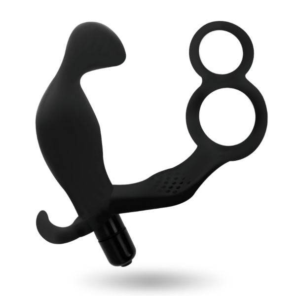 Addicted Toys - Plug Anal Con Anilla Doble Pene Y Testiculos Negro - Imagen 2