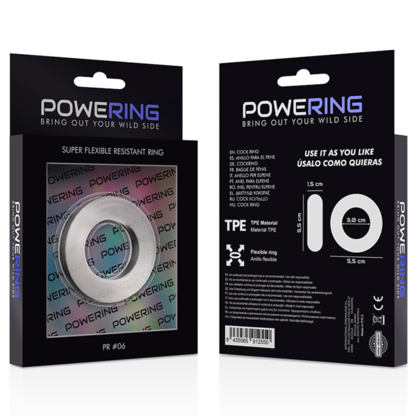 Powering - Super Flexible Y Resistente Anillo Pene  5.5Cm Pr06 Clear - Imagen 12