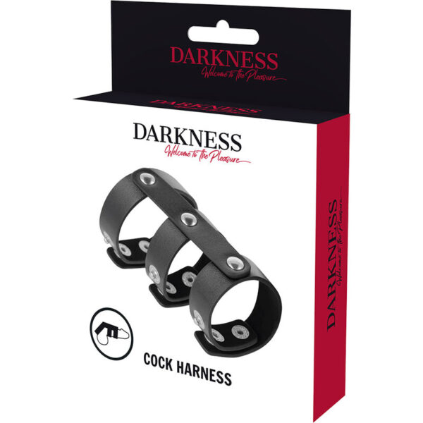 Darkness - Anillo Doble Pene Y Testiculos Ajustable Leather - Imagen 5