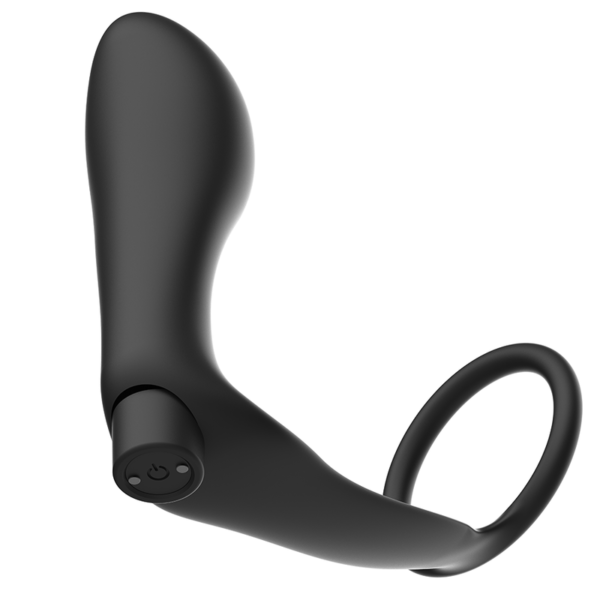 Addicted Toys - Anilla Pene Con Plug Anal Control Remoto Negro Recargable - Imagen 5