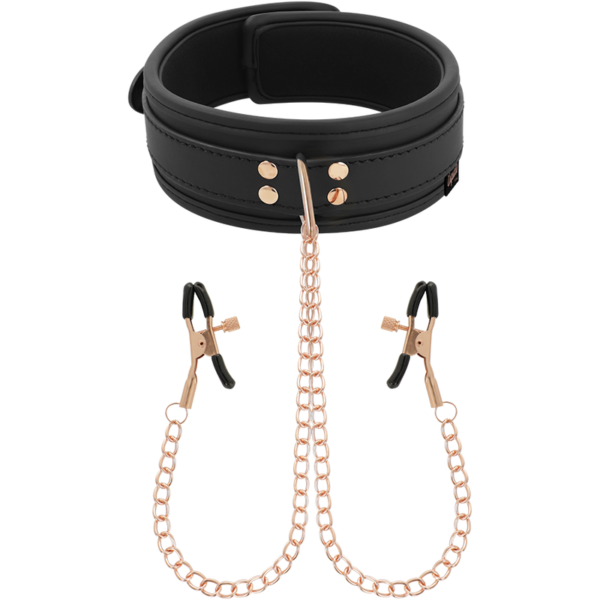 Coquette Chic Desire - Fantasy Collar Con Pinzas Pezones Con Forro De Neopreno - Imagen 3