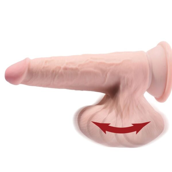 King Cock - Plus 3D Dildo Swinging Balls 24.5 Cm Natural - Imagen 3