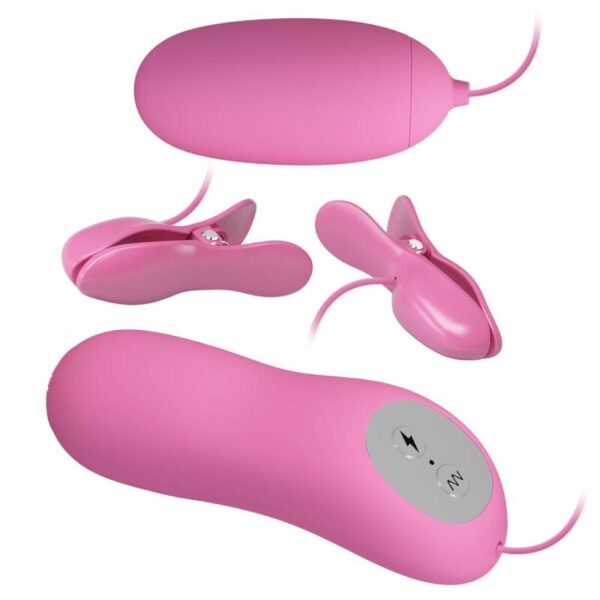 Pretty Love - Pinzas Con Vibración Y Eletroshock Rosa - Imagen 3