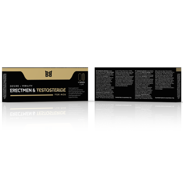 Black Bull - Erectmen & Testosteride Potencia Y Testosterona Para Hombre 4 Cápsulas - Imagen 3