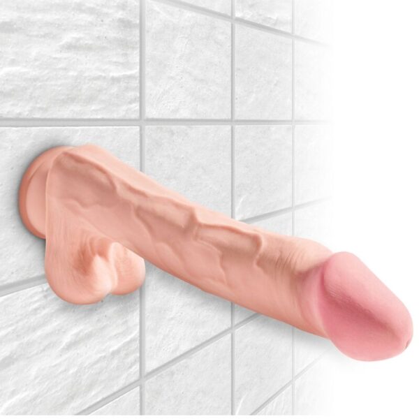 King Cock - Pene Realistico 3D Con Testiculos 24.8 Cm Natural - Imagen 3