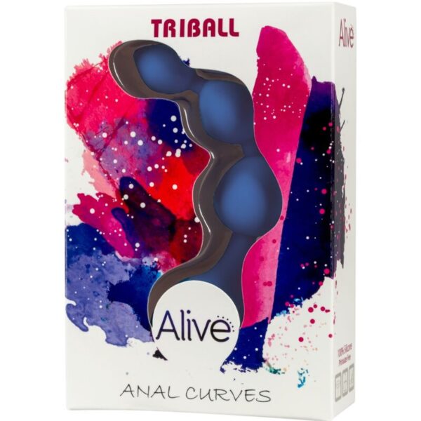 Alive - Triball Bolas Anales Silicona Azul 15 Cm - Imagen 3