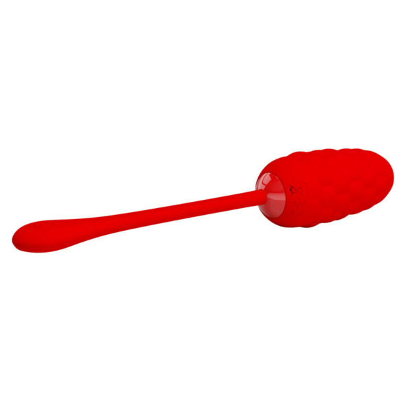 Pretty Love - Huevo Vibrador Con Textura Marina Recargable Rojo - Imagen 3