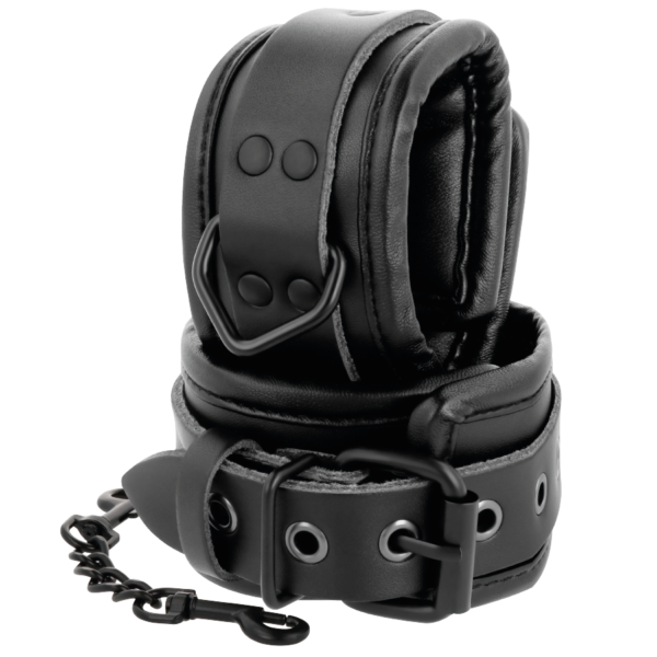 Darkness - Esposas Ajustables Tobillos Leather Negro - Imagen 3