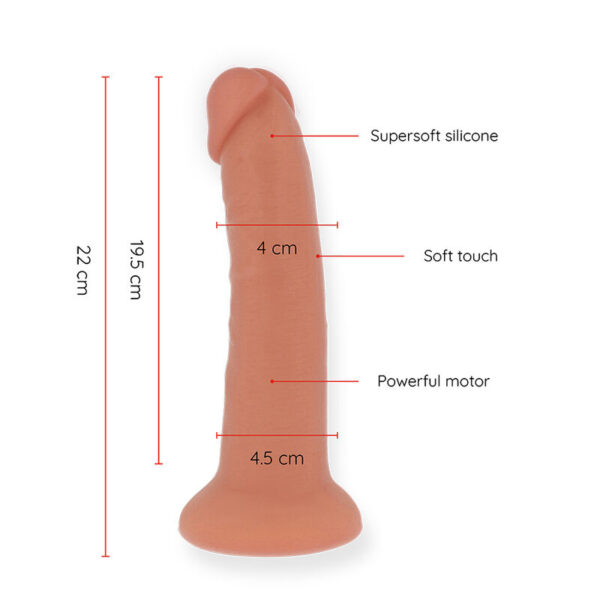 Oninder - Large Bogotá Dildo Vibrador 9 Velocidades Natural 22 Cm -O- 4.5 Cm - App Gratuita - Imagen 4