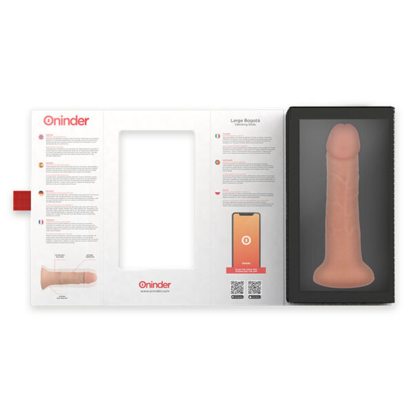 Oninder - Large Bogotá Dildo Vibrador 9 Velocidades Natural 22 Cm -O- 4.5 Cm - App Gratuita - Imagen 7