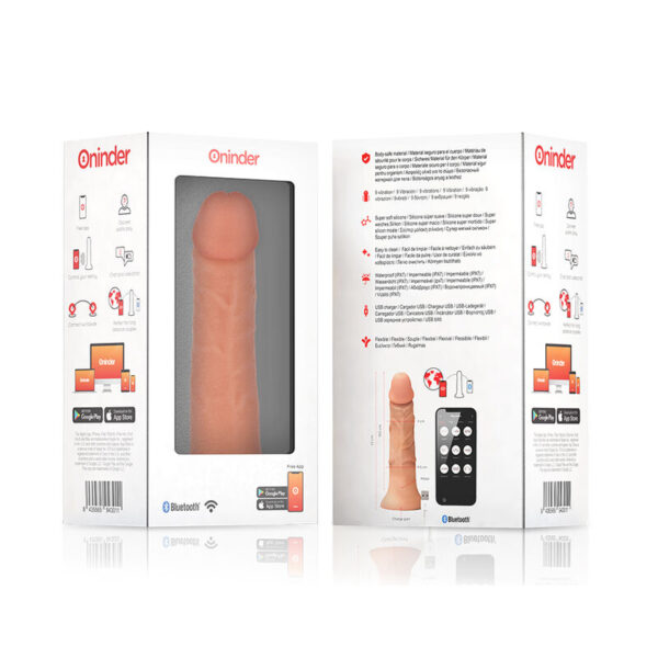 Oninder - Large Bogotá Dildo Vibrador 9 Velocidades Natural 22 Cm -O- 4.5 Cm - App Gratuita - Imagen 8
