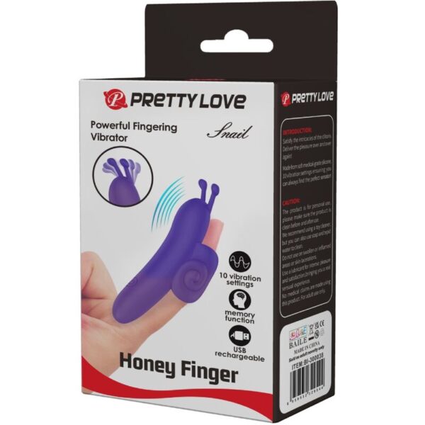 Pretty Love - Snail Poderoso Estimulador De Dedo Morado - Imagen 8