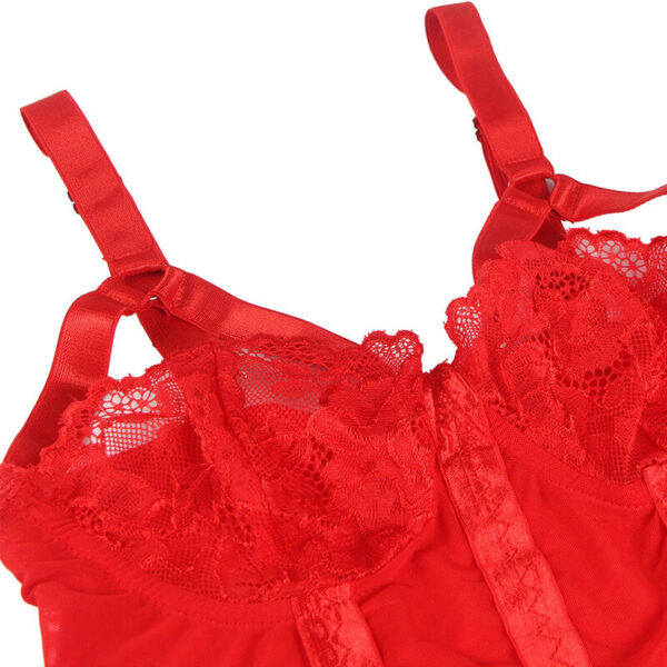 Subblime - Teddy Con Liguero Detalle Tiras Pecho Rojo S/M - Imagen 6