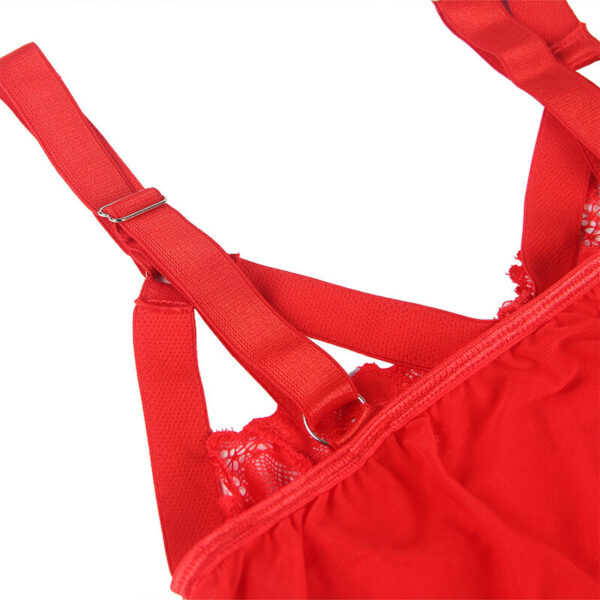 Subblime - Teddy Con Liguero Detalle Tiras Pecho Rojo L/Xl - Imagen 7