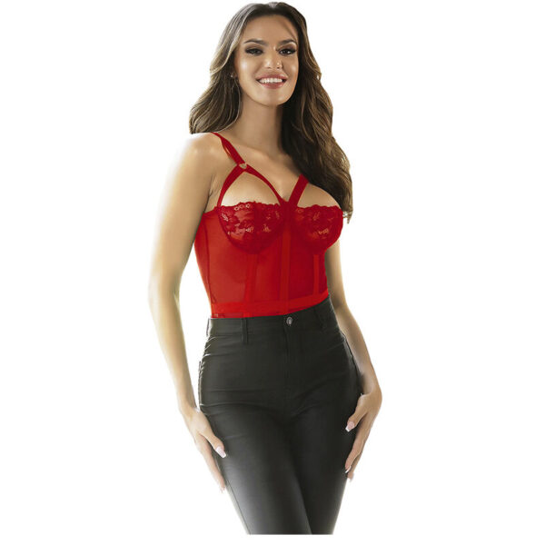Subblime - Teddy Con Liguero Detalle Tiras Pecho Rojo L/Xl - Imagen 3