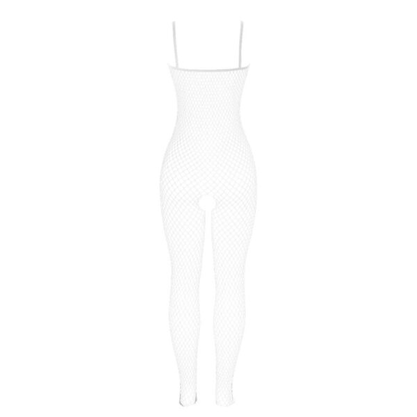 Subblime - 951740 Bodystocking Crotchless De Rejilla Con Lazos Blanco Talla Única - Imagen 6