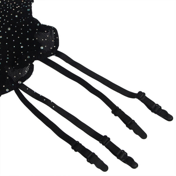Subblime - 952174 Bodystocking De Rejilla Con Guantes Y Diamantes Negro Talla Única - Imagen 7