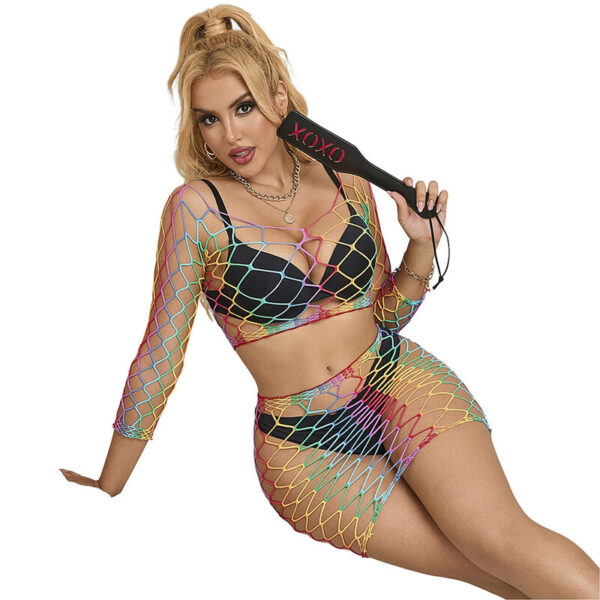 Subblime - 952440 Bodystocking De Rejilla 2 Piezas Manga Larga Arcoiris Talla Única - Imagen 4