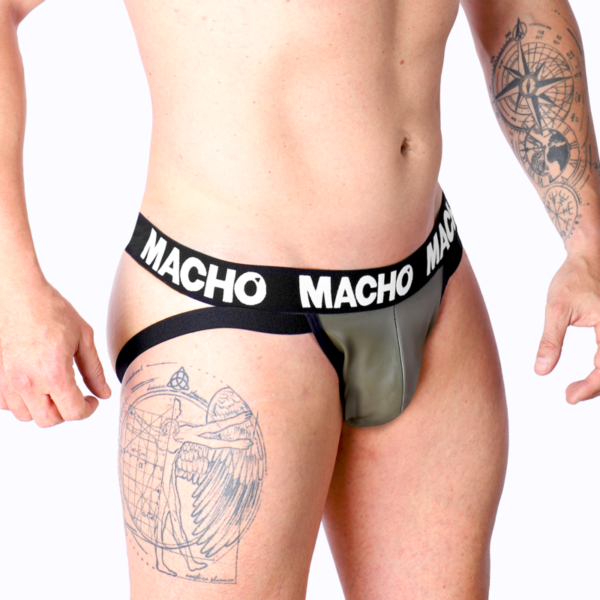 Macho - Mx27Gr Jock Cuero Gris Beige L - Imagen 5