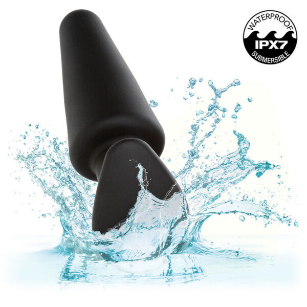 Calexotics - Rock Bottom Plug Anal Cónico 10 Vibraciones Silicona Negro - Imagen 9