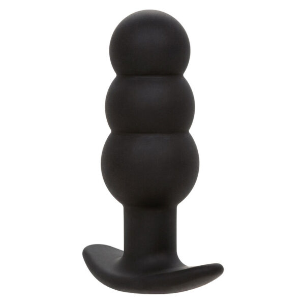 Calexotics - Rock Bottom Plug Anal Con Cuentas 10 Vibraciones Silicona Negro - Imagen 2
