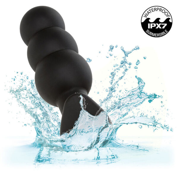 Calexotics - Rock Bottom Plug Anal Con Cuentas 10 Vibraciones Silicona Negro - Imagen 9