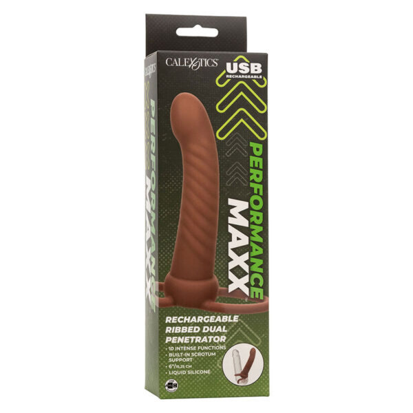 Calexotics - Maxx Doble Penetrador Acanalado 10 Vibraciones Mulato - Imagen 11